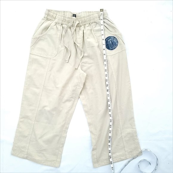 Karen Scott Capri Pull On Tan Cotton Pants Small - Picture 12 of 14